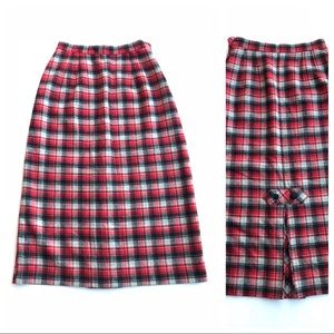 Mod 1950s Plaid Pencil Wiggle Skirt XS